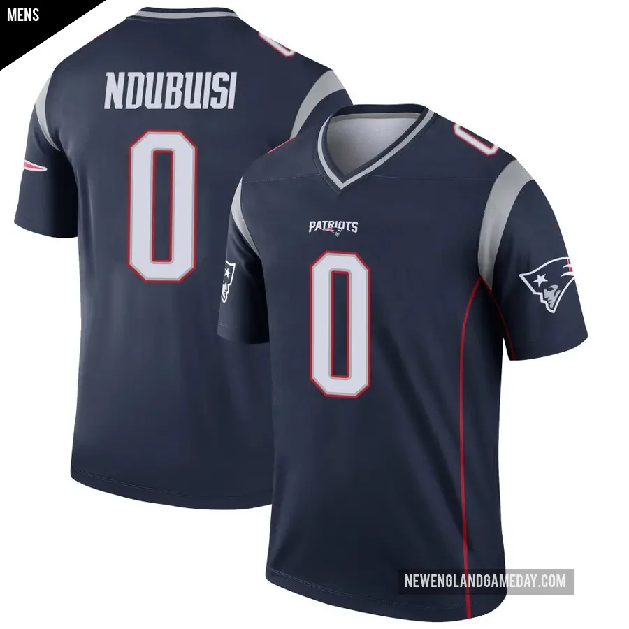 Men's New England Patriots ＃0 Haggai Ndubuisi Navy Legend Jersey