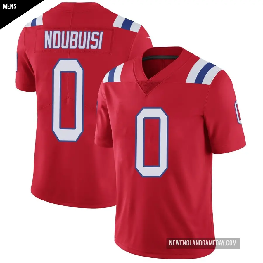 Men's New England Patriots ＃0 Haggai Ndubuisi Red Limited Vapor Untouchable Alternate Jersey