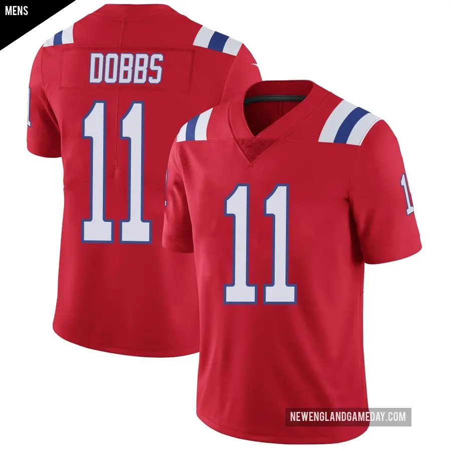 Men's New England Patriots ＃11 Joshua Dobbs Red Limited Vapor Untouchable Alternate Jersey