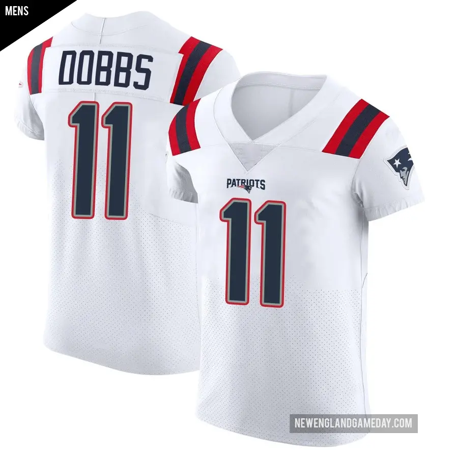 Men's New England Patriots ＃11 Joshua Dobbs White Elite Vapor Untouchable Jersey