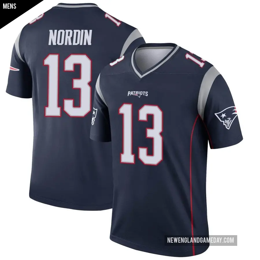 Men's New England Patriots ＃13 Quinn Nordin Navy Legend Jersey