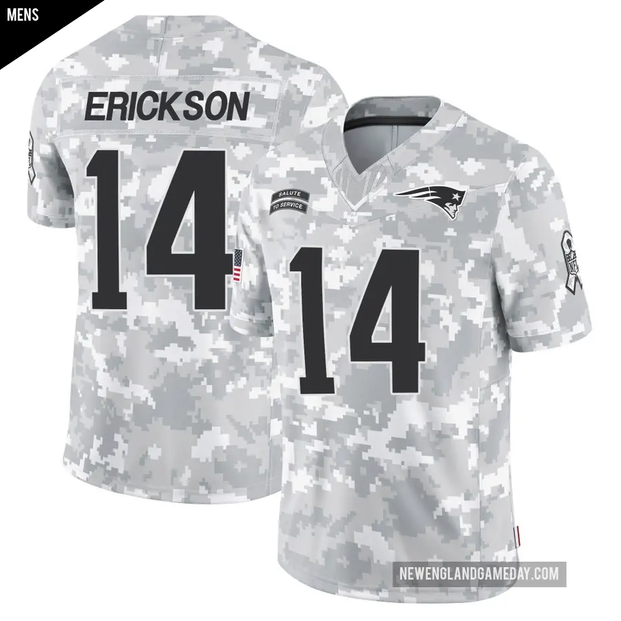 Men's New England Patriots ＃14 Alex Erickson Arctic Camo Limited 2024 Salute to Service Jersey
