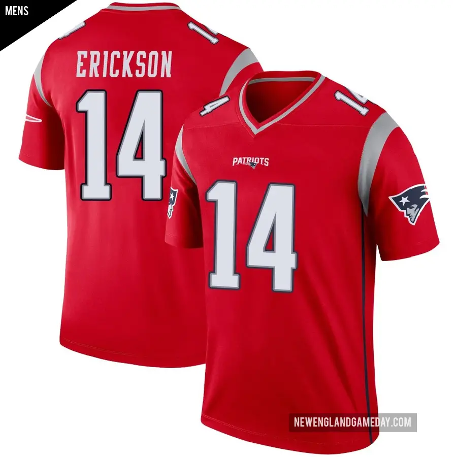 Men's New England Patriots ＃14 Alex Erickson Red Legend Inverted Jersey