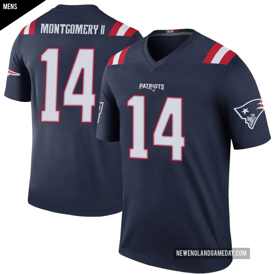 Men's New England Patriots ＃14 Ty Montgomery II Navy Legend Color Rush Jersey