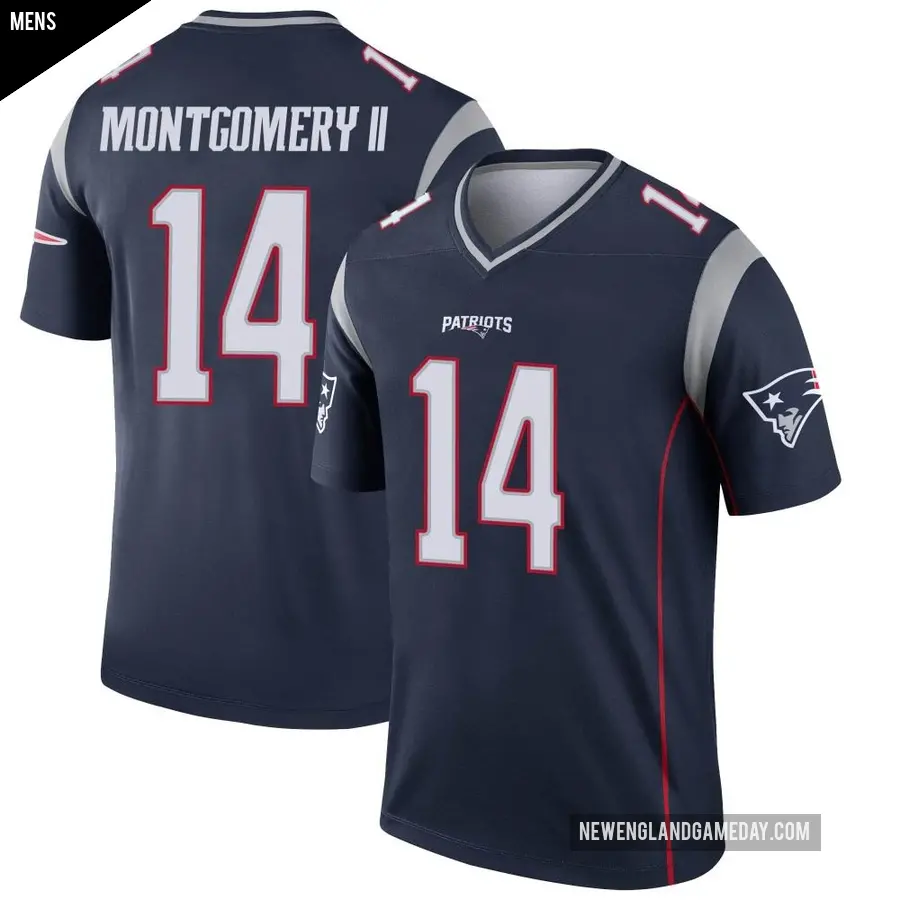 Men's New England Patriots ＃14 Ty Montgomery II Navy Legend Jersey