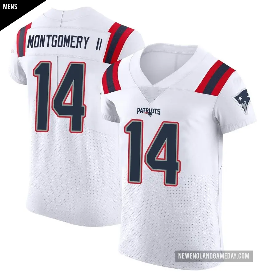 Men's New England Patriots ＃14 Ty Montgomery II White Elite Vapor Untouchable Jersey