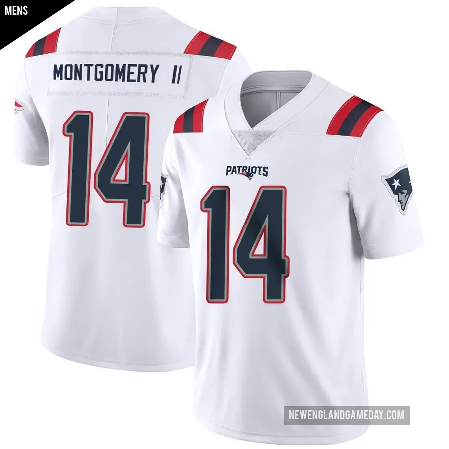 Men's New England Patriots ＃14 Ty Montgomery II White Limited Vapor Untouchable Jersey