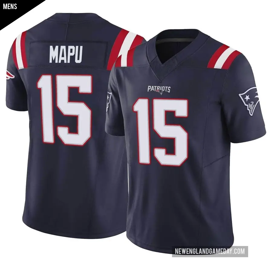 Men's New England Patriots ＃15 Marte Mapu Navy Limited Vapor F.U.S.E. Jersey