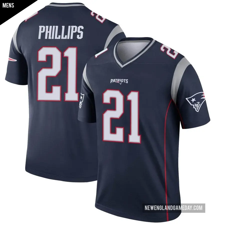 Men's New England Patriots ＃21 Adrian Phillips Navy Legend Jersey