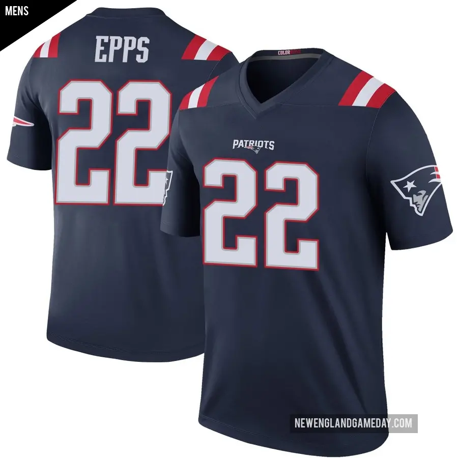 Men's New England Patriots ＃22 Marcus Epps Navy Legend Color Rush Jersey