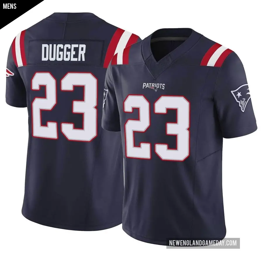 Men's New England Patriots ＃23 Kyle Dugger Navy Limited Vapor F.U.S.E. Jersey