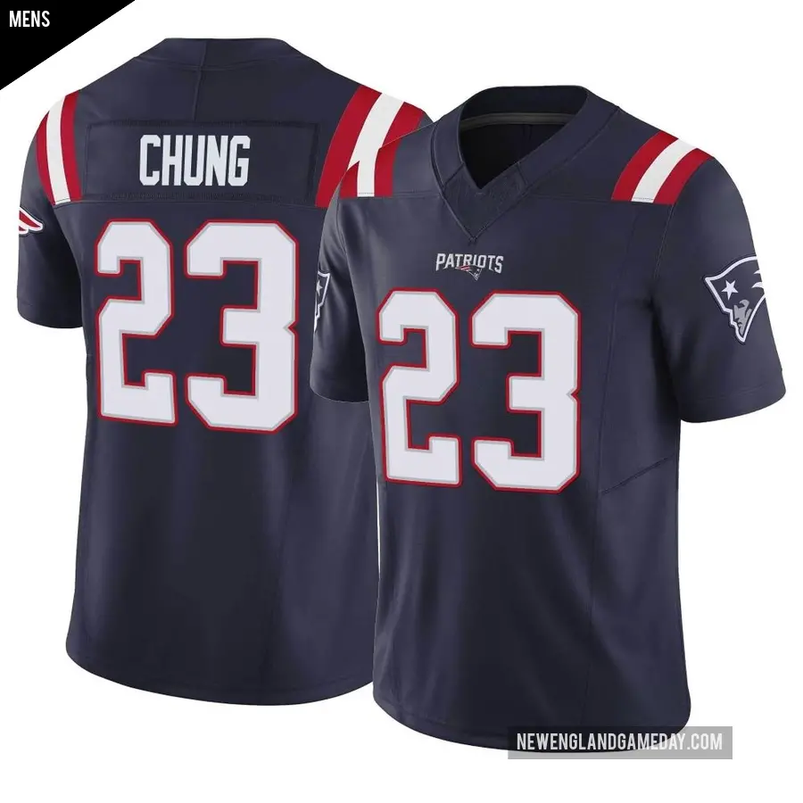 Men's New England Patriots ＃23 Patrick Chung Navy Limited Vapor F.U.S.E. Jersey