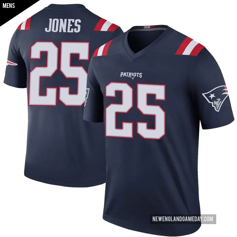 Men's New England Patriots ＃25 Marcus Jones Navy Legend Color Rush Jersey