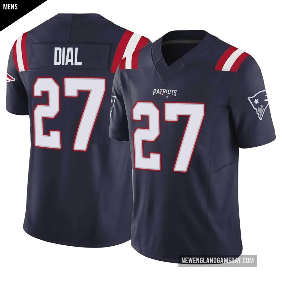 Men's New England Patriots ＃27 Marcellas Dial Jr. Navy Limited Vapor F.U.S.E. Jersey