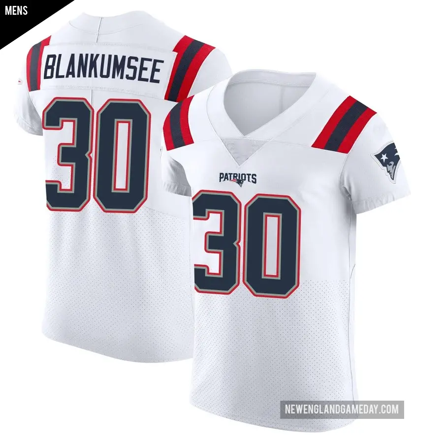 Men's New England Patriots ＃30 Demeer Blankumsee White Elite Vapor Untouchable Jersey