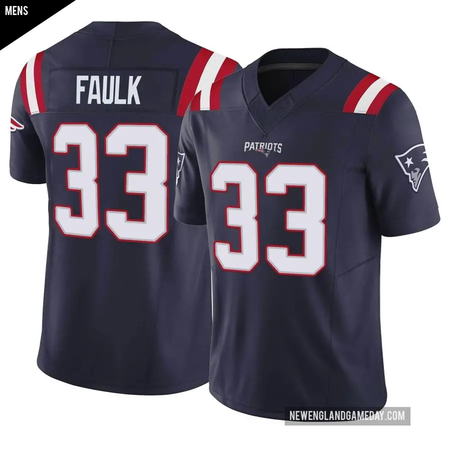Men's New England Patriots ＃33 Kevin Faulk Navy Limited Vapor F.U.S.E. Jersey