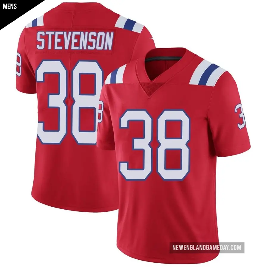 Men's New England Patriots ＃38 Rhamondre Stevenson Red Limited Vapor Untouchable Alternate Jersey