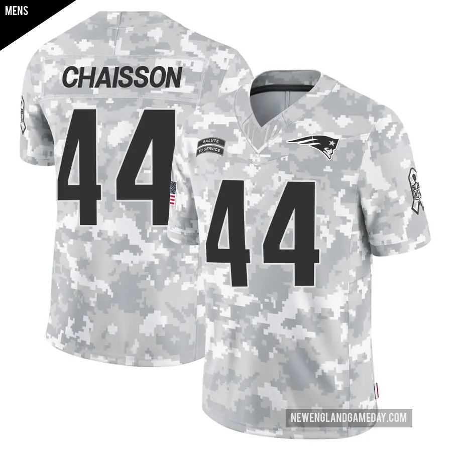 Men's New England Patriots ＃44 K'Lavon Chaisson Arctic Camo Limited 2024 Salute to Service Jersey