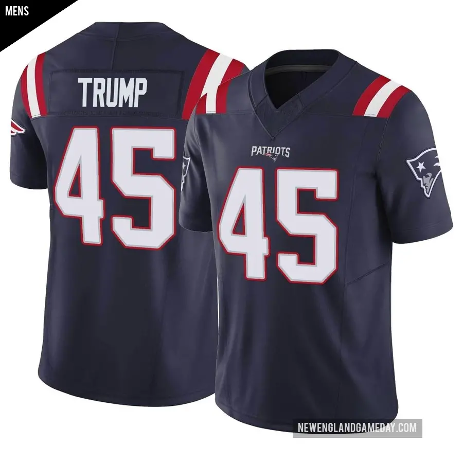 Men's New England Patriots ＃45 Donald Trump Navy Limited Vapor F.U.S.E. Jersey