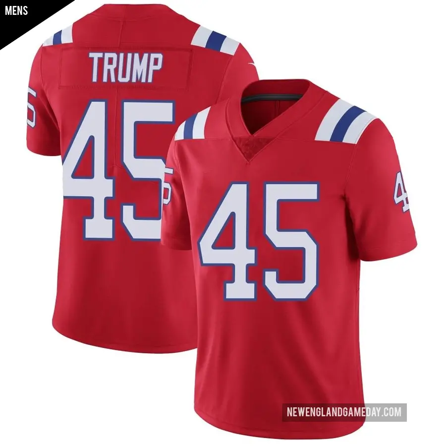 Men's New England Patriots ＃45 Donald Trump Red Limited Vapor Untouchable Alternate Jersey