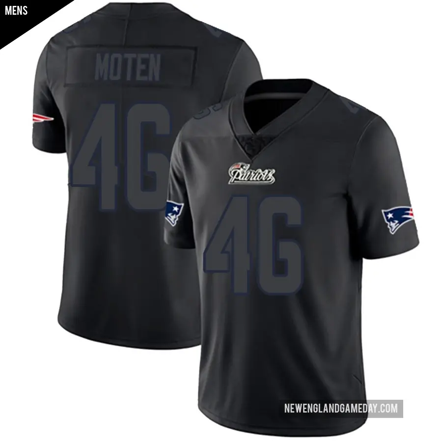 Men's New England Patriots ＃46 R.J. Moten Black Impact Limited Jersey