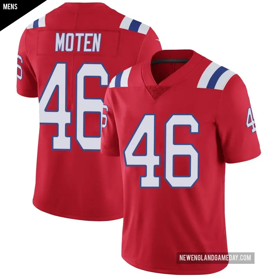 Men's New England Patriots ＃46 R.J. Moten Red Limited Vapor Untouchable Alternate Jersey
