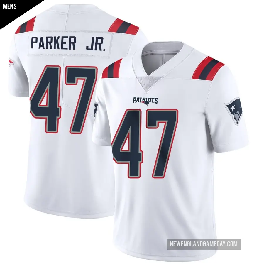 Men's New England Patriots ＃47 Andrew Parker Jr. White Limited Vapor Untouchable Jersey