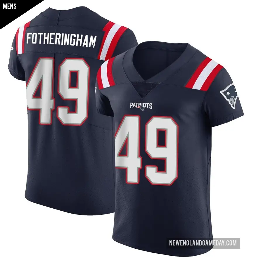 Men's New England Patriots ＃49 Cole Fotheringham Navy Elite Team Color Vapor Untouchable Jersey