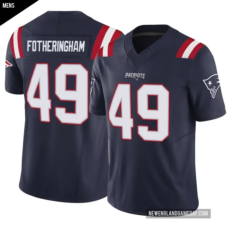 Men's New England Patriots ＃49 Cole Fotheringham Navy Limited Vapor F.U.S.E. Jersey