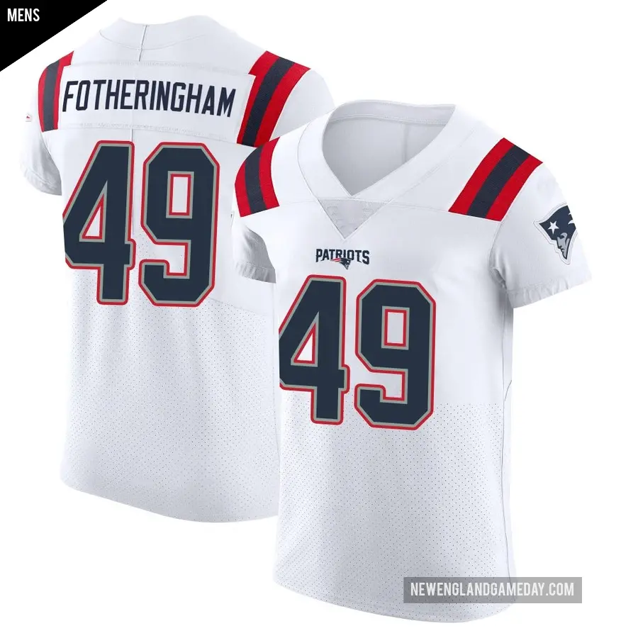 Men's New England Patriots ＃49 Cole Fotheringham White Elite Vapor Untouchable Jersey