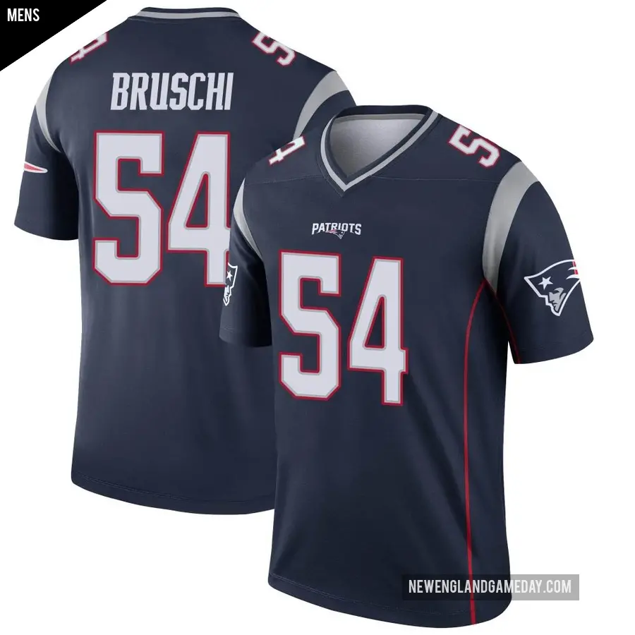 Men's New England Patriots ＃54 Tedy Bruschi Navy Legend Jersey