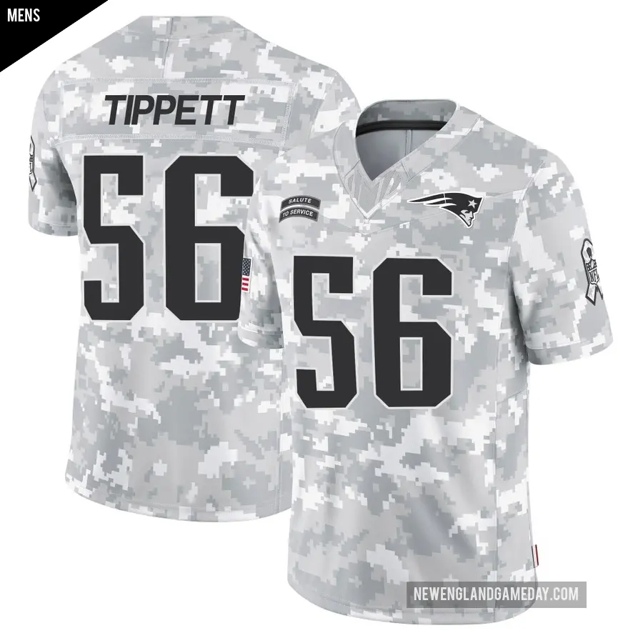 Men's New England Patriots ＃56 Andre Tippett Arctic Camo Limited 2024 Salute to Service Jersey