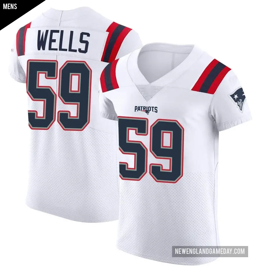 Men's New England Patriots ＃59 Carson Wells White Elite Vapor Untouchable Jersey