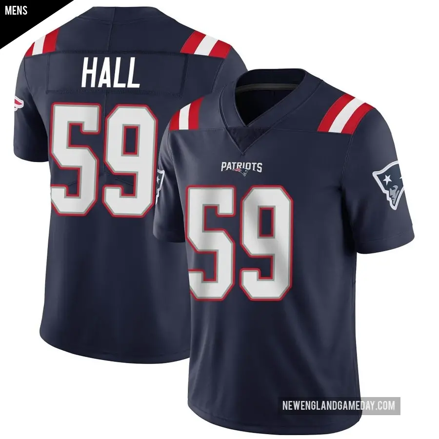 Men's New England Patriots ＃59 Terez Hall Navy Limited Team Color Vapor Untouchable Jersey