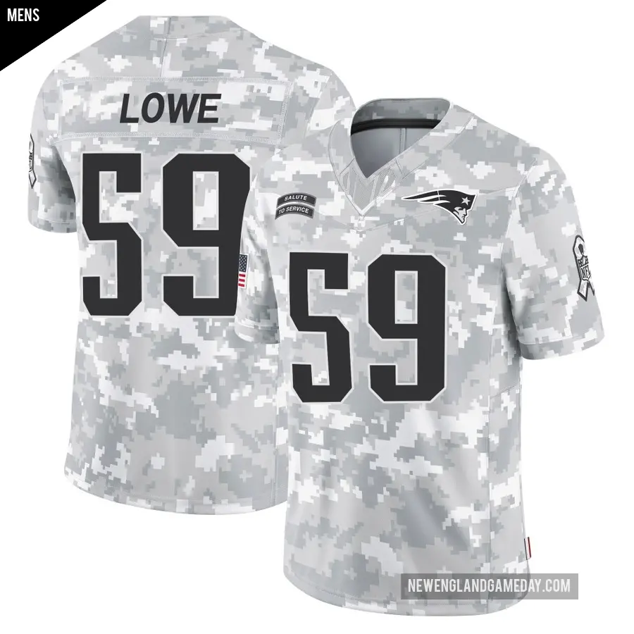 Men's New England Patriots ＃59 Vederian Lowe Arctic Camo Limited 2024 Salute to Service Jersey