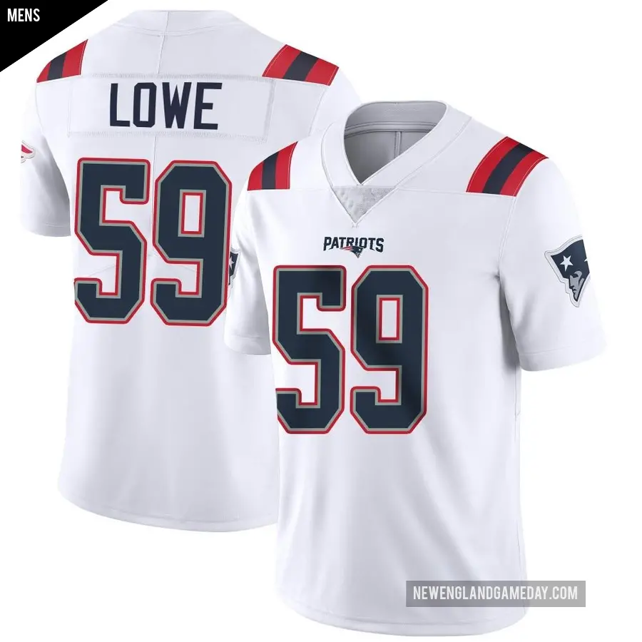 Men's New England Patriots ＃59 Vederian Lowe White Limited Vapor Untouchable Jersey