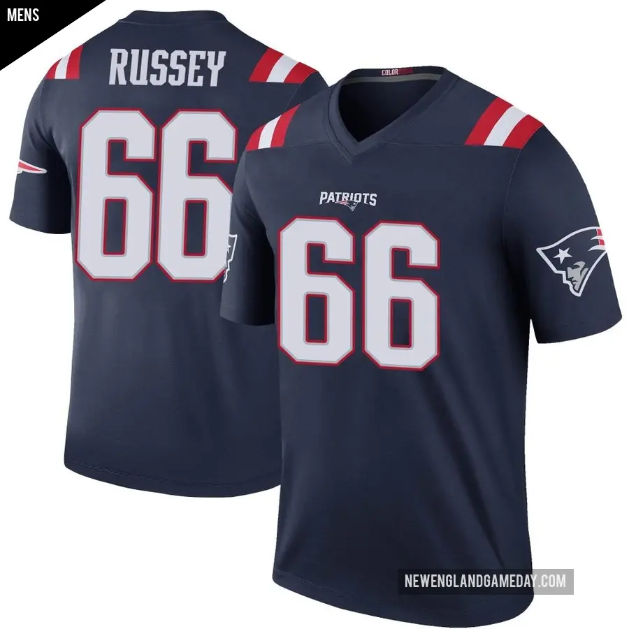 Men's New England Patriots ＃66 Kody Russey Navy Legend Color Rush Jersey