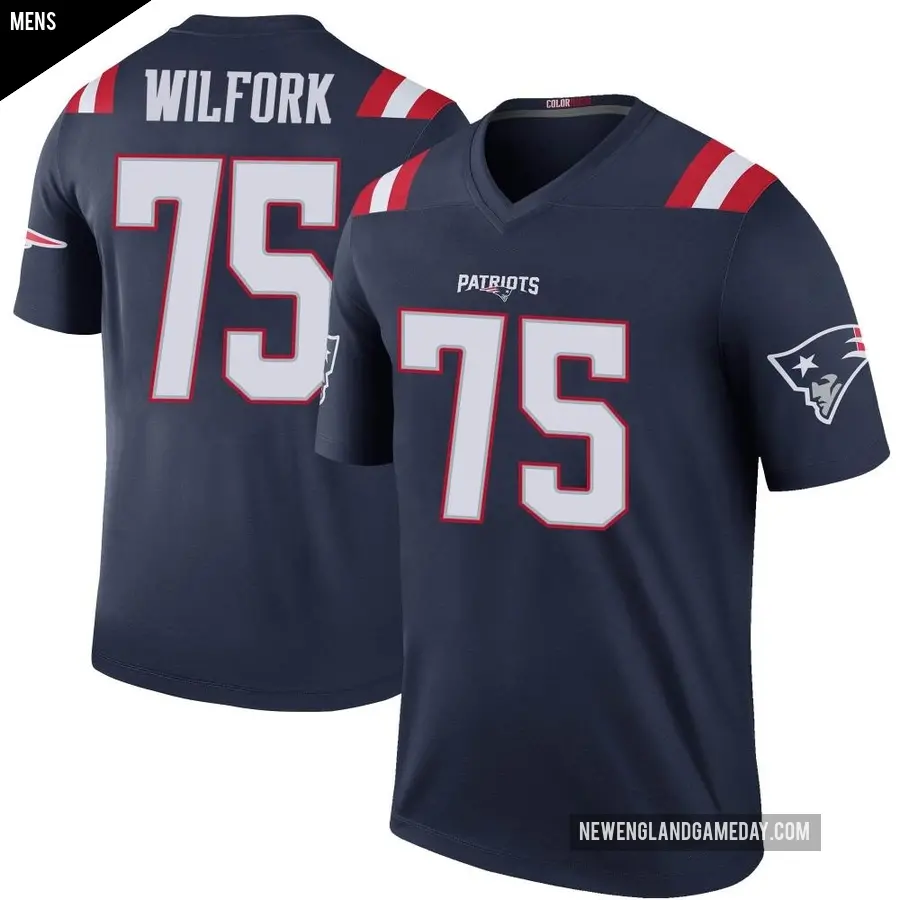 Men's New England Patriots ＃75 Vince Wilfork Navy Legend Color Rush Jersey