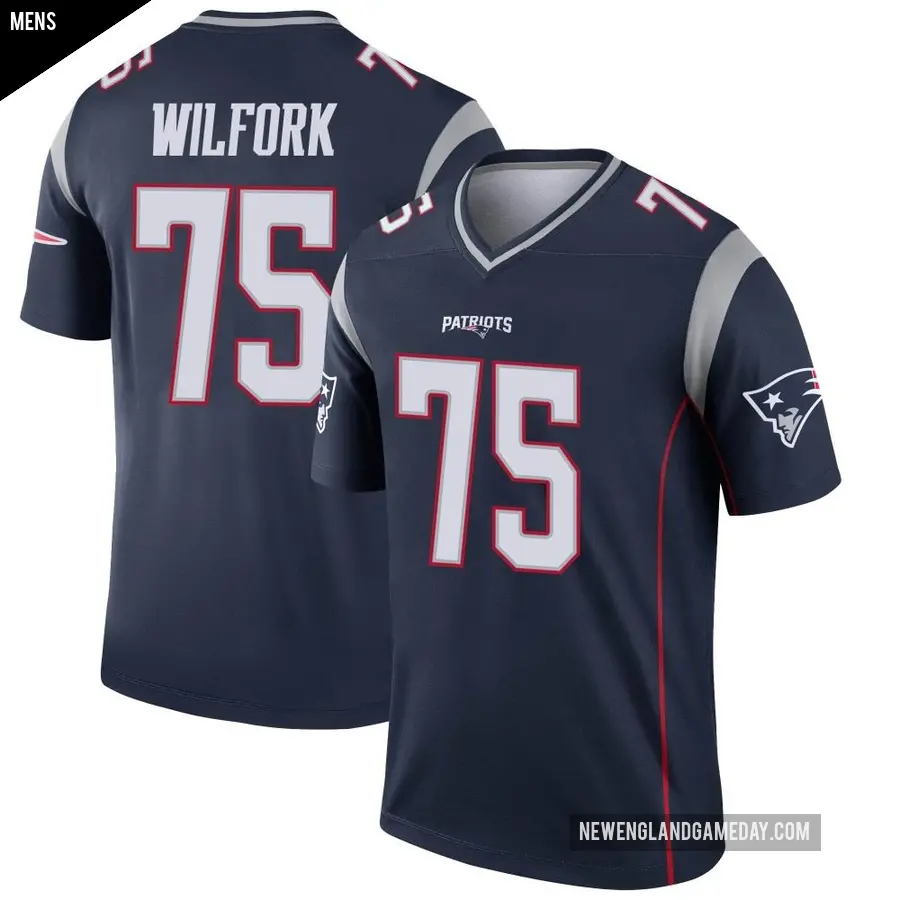 Men's New England Patriots ＃75 Vince Wilfork Navy Legend Jersey