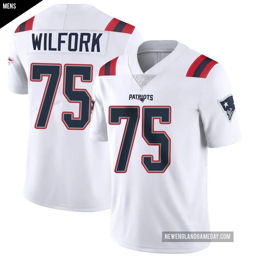Men's New England Patriots ＃75 Vince Wilfork White Limited Vapor Untouchable Jersey
