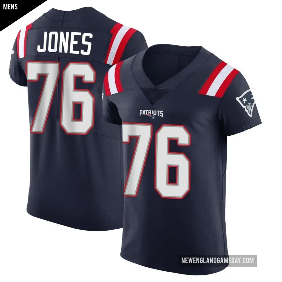 Men's New England Patriots ＃76 Caleb Jones Navy Elite Team Color Vapor Untouchable Jersey