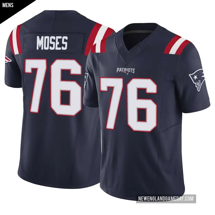 Men's New England Patriots ＃76 Morgan Moses Navy Limited Vapor F.U.S.E. Jersey