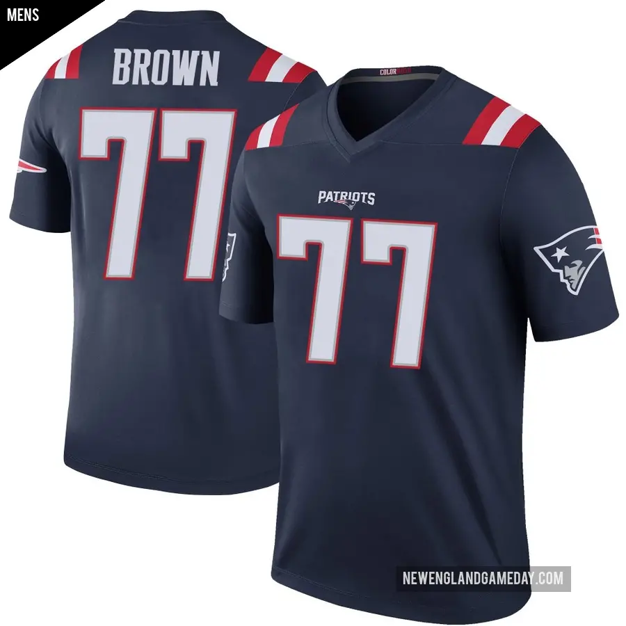 Men's New England Patriots ＃77 Ben Brown Navy Legend Color Rush Jersey