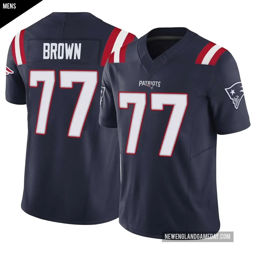 Men's New England Patriots ＃77 Ben Brown Navy Limited Vapor F.U.S.E. Jersey