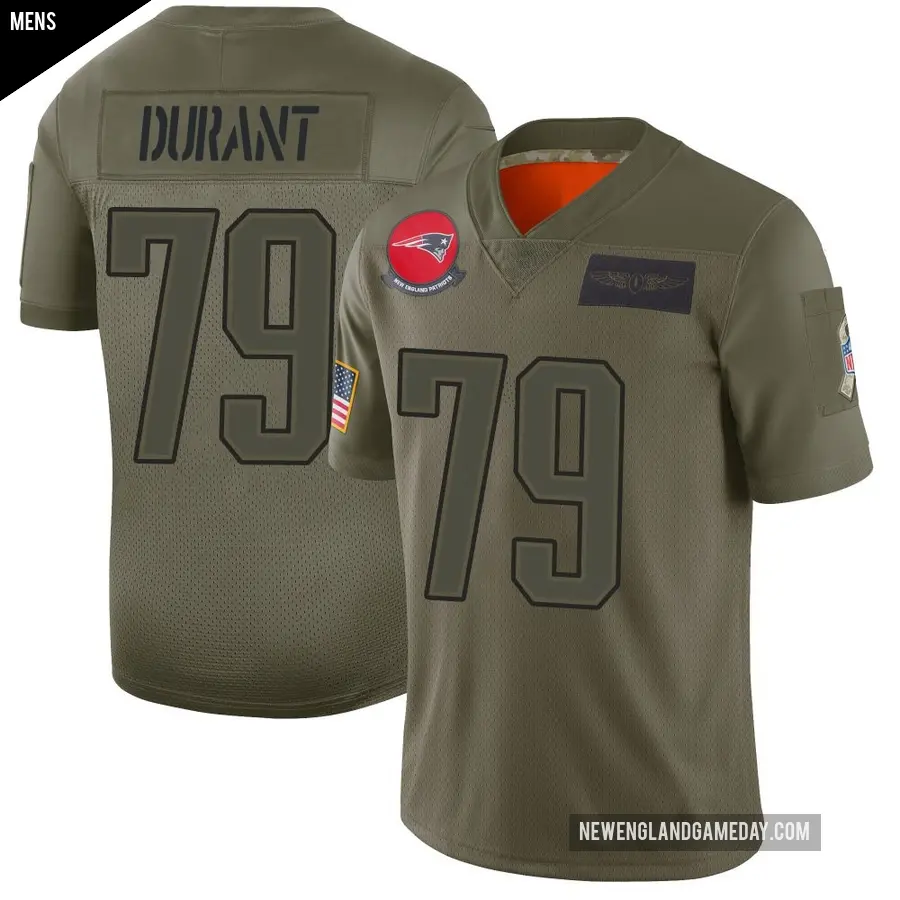 Men's New England Patriots ＃79 Yasir Durant Camo Limited 2019 Salute to Service Jersey