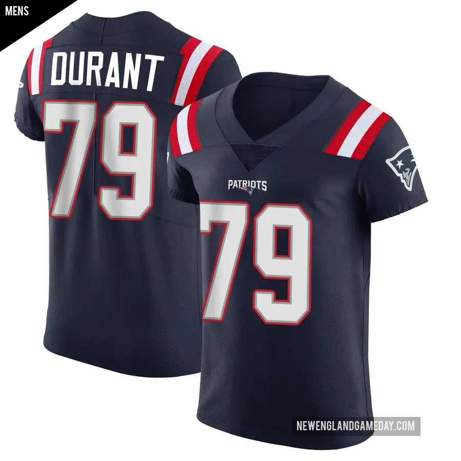 Men's New England Patriots ＃79 Yasir Durant Navy Elite Team Color Vapor Untouchable Jersey