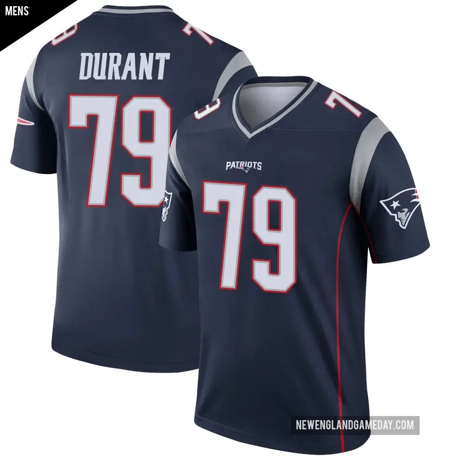 Men's New England Patriots ＃79 Yasir Durant Navy Legend Jersey