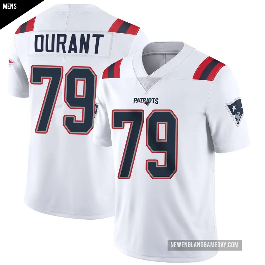 Men's New England Patriots ＃79 Yasir Durant White Limited Vapor Untouchable Jersey