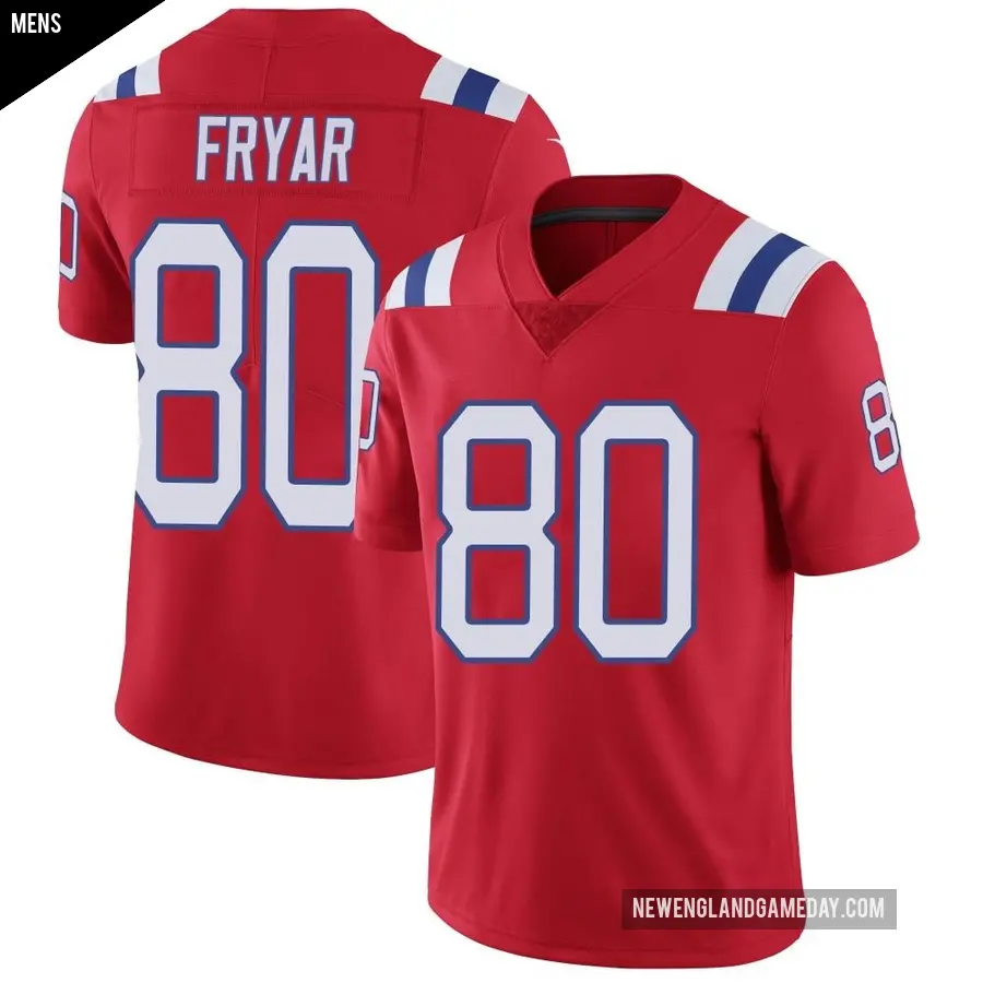 Men's New England Patriots ＃80 Irving Fryar Red Limited Vapor Untouchable Alternate Jersey
