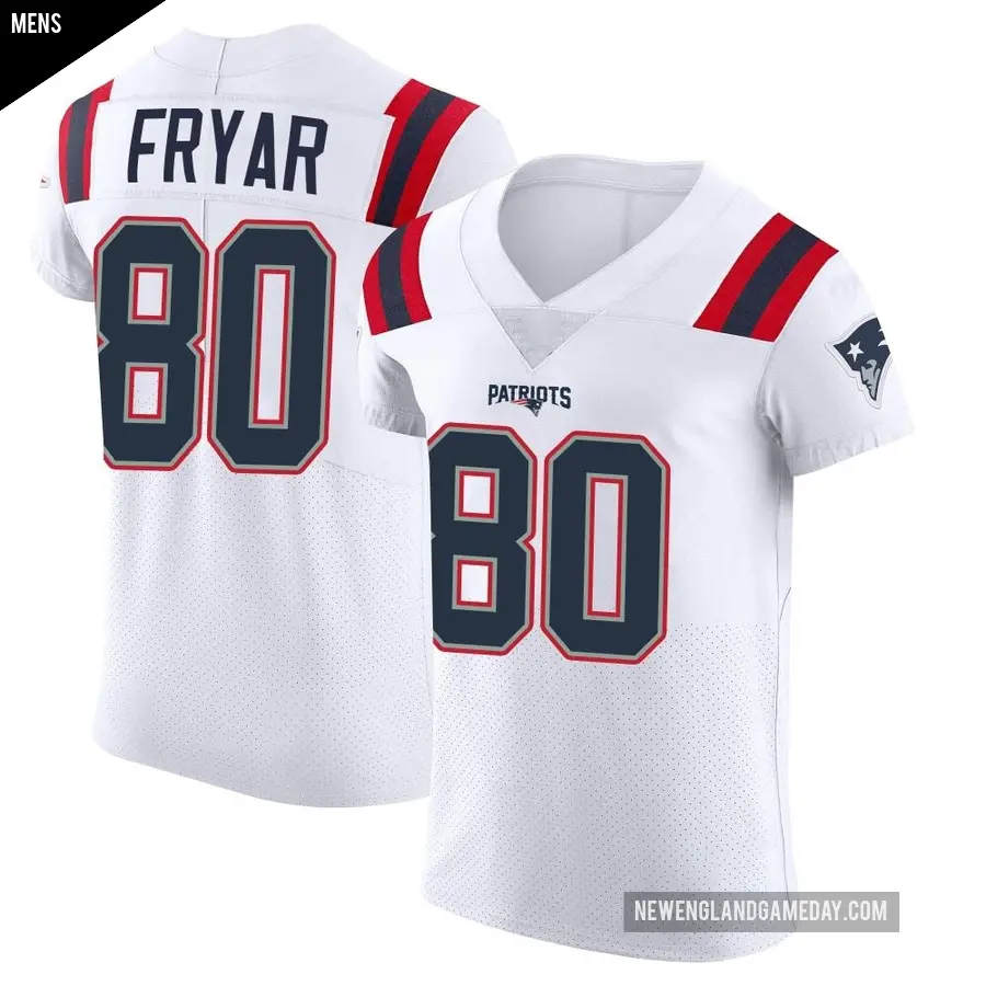 Men's New England Patriots ＃80 Irving Fryar White Elite Vapor Untouchable Jersey